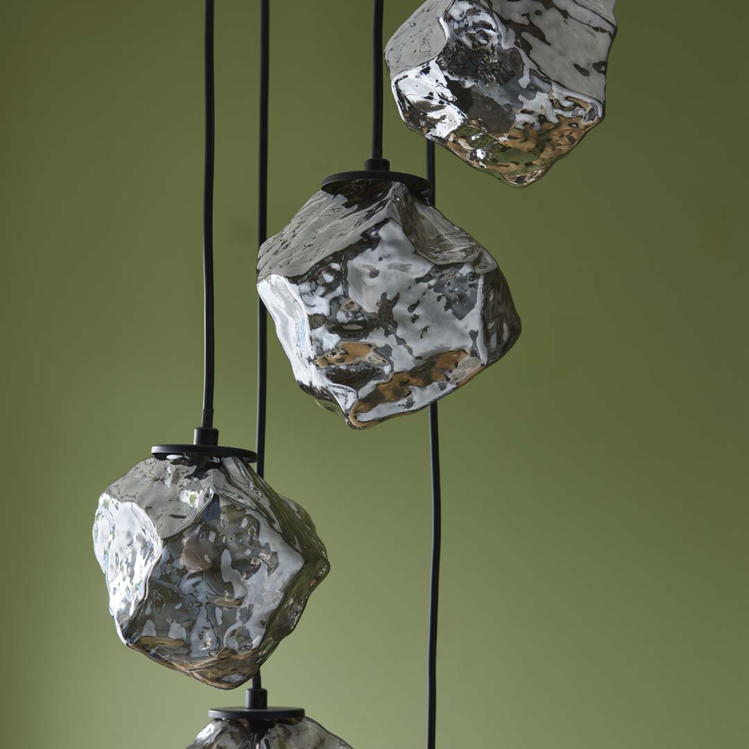 Molten 5 Light Smokey Ceiling Light Pendant - White Bear Furnishings
