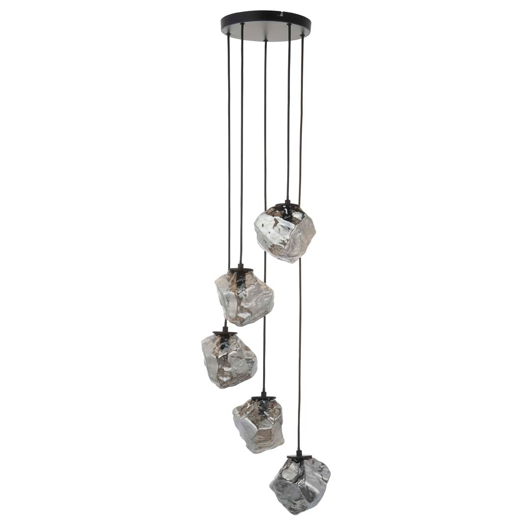 Molten 5 Light Smokey Ceiling Light Pendant - White Bear Furnishings