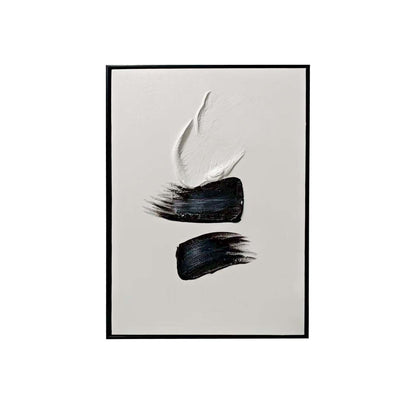 Regent Monochrome 3D Paint Stroke Effect Canvas Wall Art - II