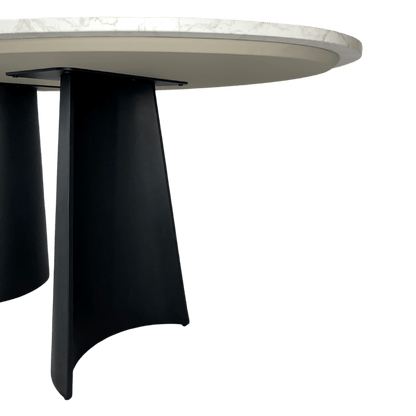Twenty 10 Designs Rosemary Oval Dining Table - Black & White Marble - DT-R-BB-TWM-180