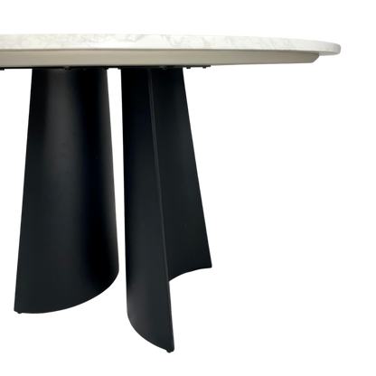 Twenty 10 Designs Rosemary Round Dining Table - Black & White Marble - DT-R-BB-TWM-120
