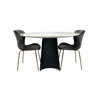 Twenty 10 Designs Rosemary Round Dining Table - Black & White Marble - DT-R-BB-TWM-120