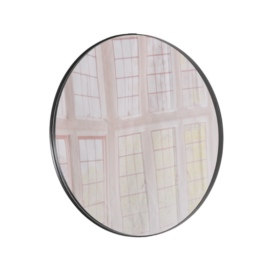 50cm Black Round Wall Mirror - MWA095