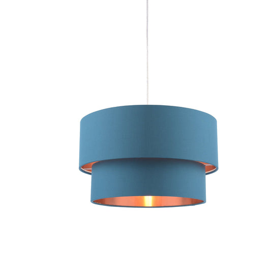 Rute Teal & Copper Pendant Shade - White Bear Furnishings