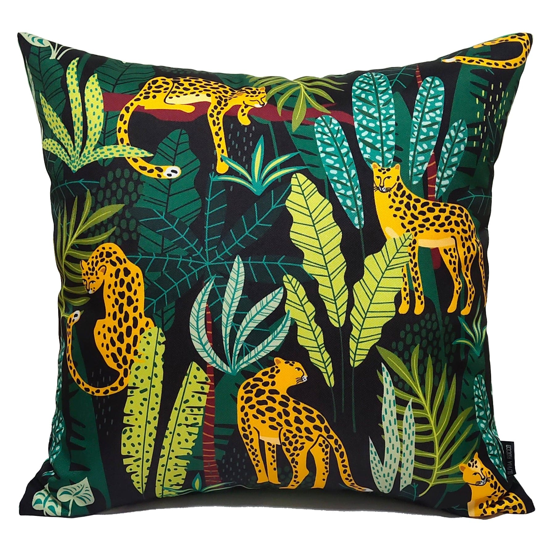 Safari Outdoor Waterproof Cushions 43x43cm Premium Comfort Durable Hollow-Fibre Filled Water-Resistant Stylish Decor for Patio Garden Beach Travel by OLIVIA ROCCO - White Bear Furnishings