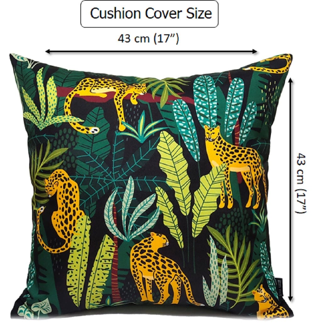 Safari Outdoor Waterproof Cushions 43x43cm Premium Comfort Durable Hollow-Fibre Filled Water-Resistant Stylish Decor for Patio Garden Beach Travel by OLIVIA ROCCO - White Bear Furnishings