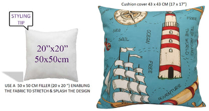 Seaside Coastal Style Water Resistant Patio Garden Cushions 17 x 17 Inches Durable Decorative Throw Pillows for Indoor Outdoor Use by OLIVIA ROCCO - White Bear Furnishings