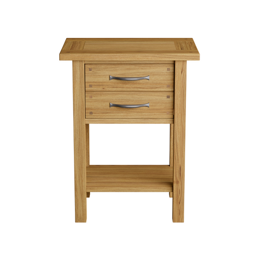 Laura Ashley Milton 2 Drawer Side Table in Oak - 3244609