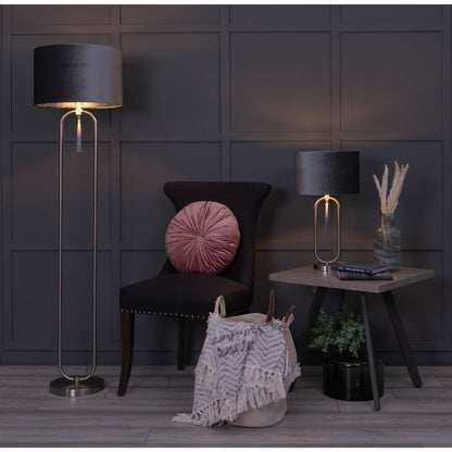 Tassel Satin Nickel Table Lamp