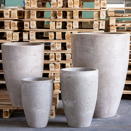 Vessara | Truffle – 55cm Tall Concrete Planter – 32L Vase-Style Plant Pot