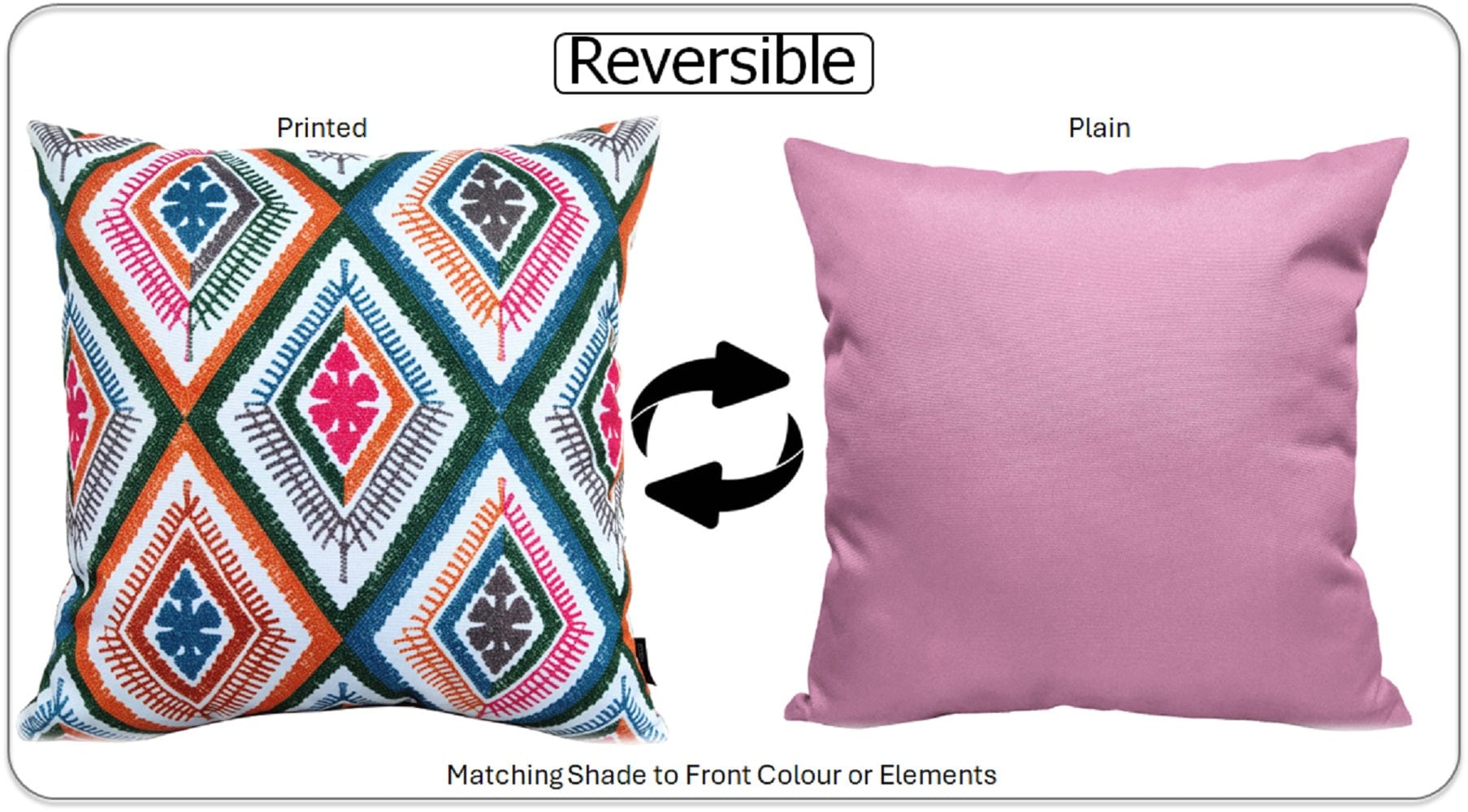 Vibrant Meze Outdoor Waterproof Garden Bench Patio and Indoor Cushions Durable Polyester Hollow-Fibre Filled 43x43 cm by OLIVIA ROCCO - White Bear Furnishings