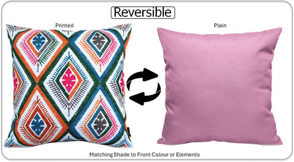 Vibrant Meze Outdoor Waterproof Garden Bench Patio and Indoor Cushions Durable Polyester Hollow-Fibre Filled 43x43 cm by OLIVIA ROCCO - White Bear Furnishings