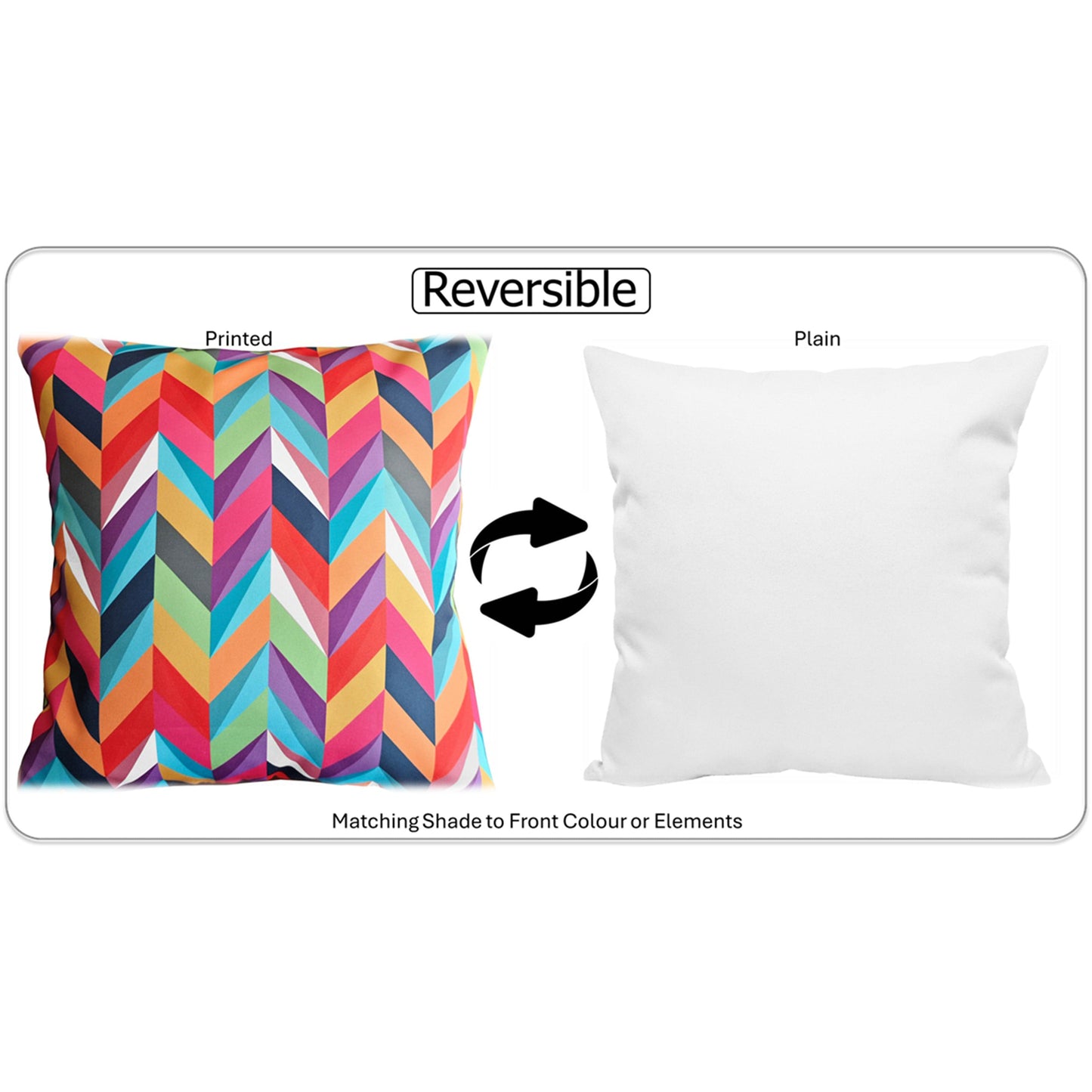 Waterproof Breathable California Multi Hollowfibre Filled Cushions 43x43cm for Outdoor Garden Bench Sofa or Indoor Use by OLIVIA ROCCO - White Bear Furnishings
