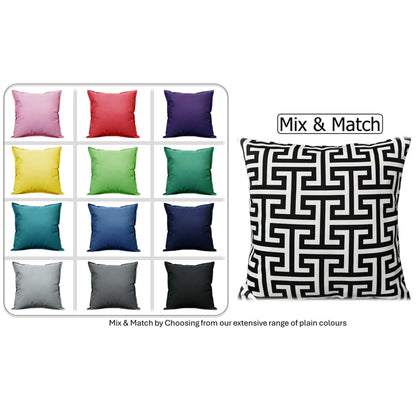 Waterproof Breathable Milano Black Hollowfibre Filled Cushions 43x43cm for Outdoor Garden Bench Sofa or Indoor Use by OLIVIA ROCCO - White Bear Furnishings