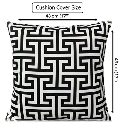 Waterproof Breathable Milano Black Hollowfibre Filled Cushions 43x43cm for Outdoor Garden Bench Sofa or Indoor Use by OLIVIA ROCCO - White Bear Furnishings