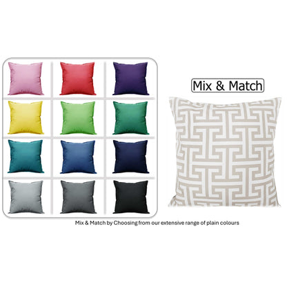 Waterproof Breathable Milano Natural Hollowfibre Filled Cushions 43x43cm for Outdoor Garden Bench Sofa or Indoor Use by OLIVIA ROCCO - White Bear Furnishings