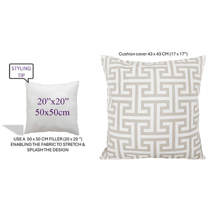 Waterproof Breathable Milano Natural Hollowfibre Filled Cushions 43x43cm for Outdoor Garden Bench Sofa or Indoor Use by OLIVIA ROCCO - White Bear Furnishings