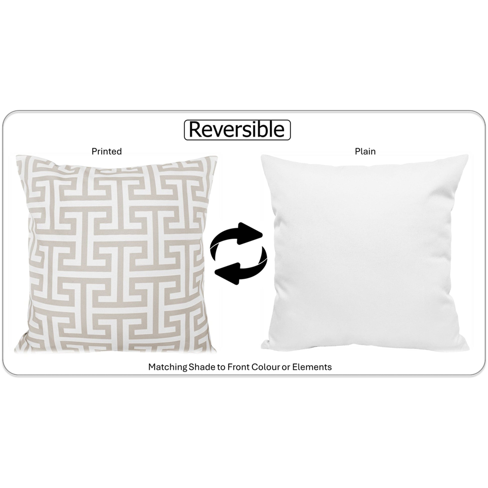 Waterproof Breathable Milano Natural Hollowfibre Filled Cushions 43x43cm for Outdoor Garden Bench Sofa or Indoor Use by OLIVIA ROCCO - White Bear Furnishings