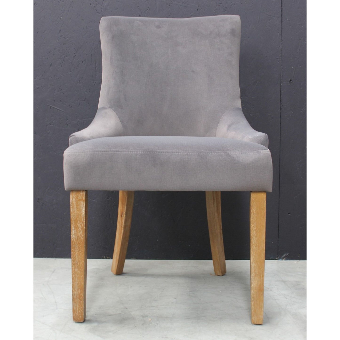 [Set of 2] Ancient Mariner Scott Velvet Dark Grey Dining Chairs - VLA301