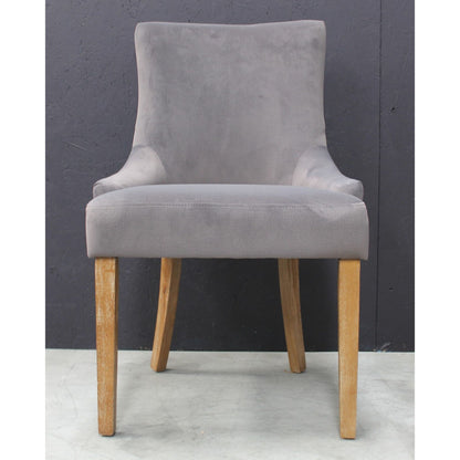 [Set of 2] Ancient Mariner Scott Velvet Dark Grey Dining Chairs - VLA301