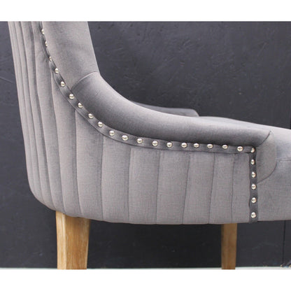 [Set of 2] Ancient Mariner Scott Velvet Dark Grey Dining Chairs - VLA301