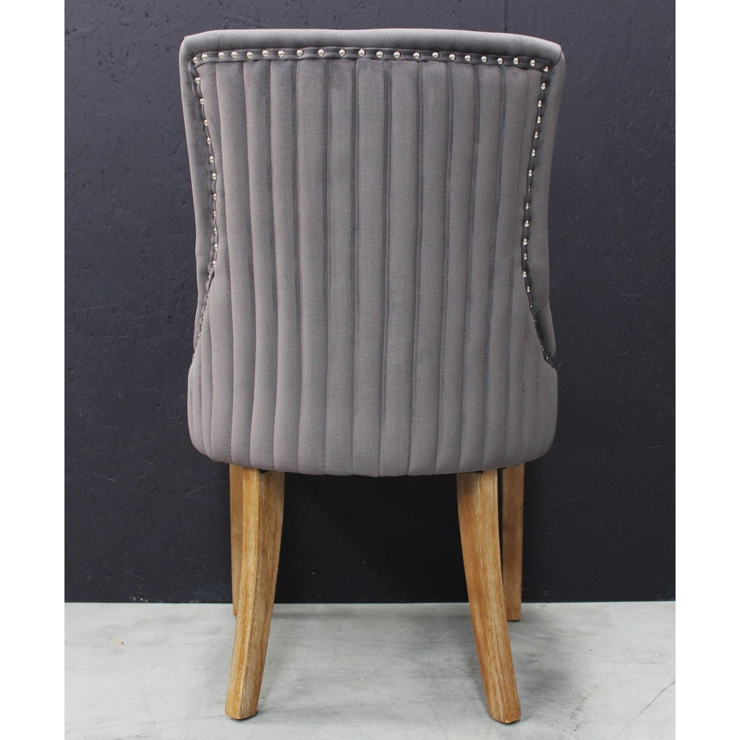 [Set of 2] Ancient Mariner Scott Velvet Dark Grey Dining Chairs - VLA301