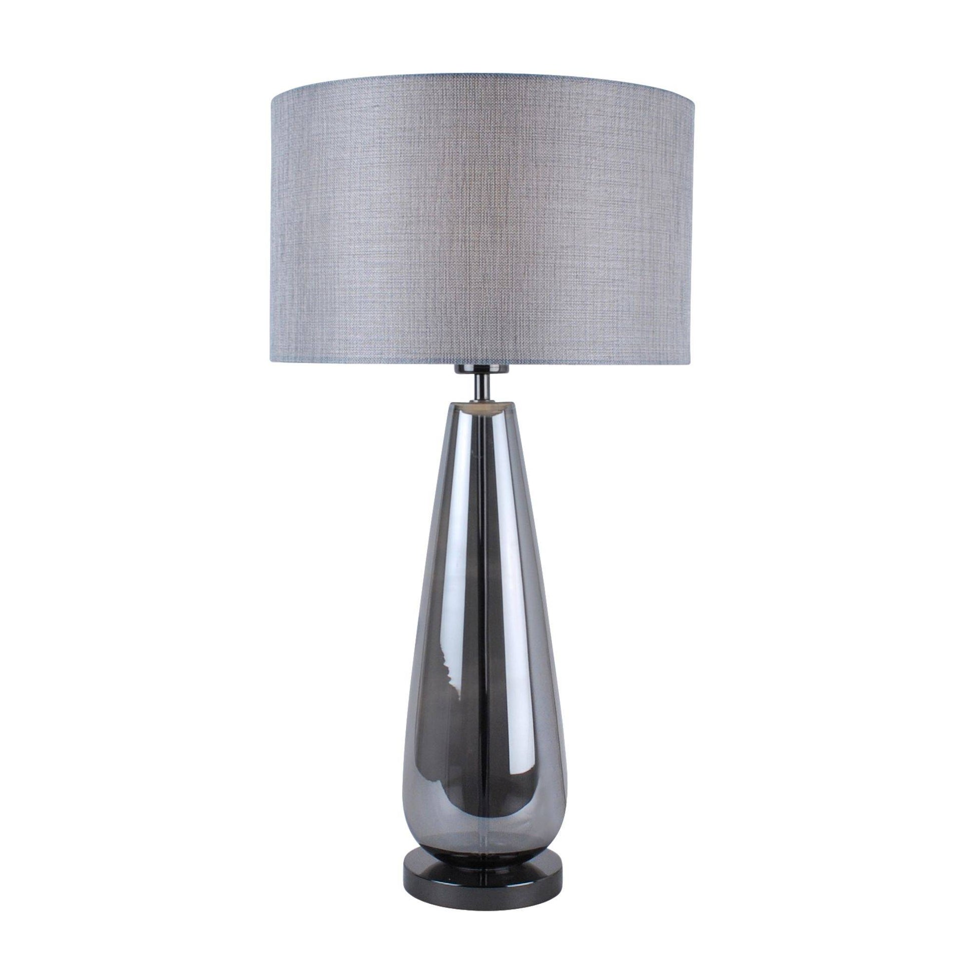 Tulisa Tall Smoked Glass Table Lamp - White Bear Furnishings