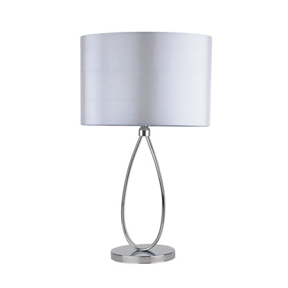 Zabina Polished Chrome & Grey LED Table Lamp - White Bear Furnishings