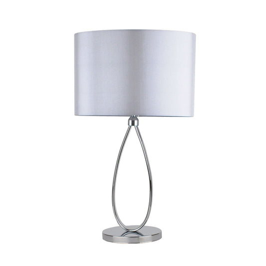 Zabina Polished Chrome & Grey LED Table Lamp - White Bear Furnishings
