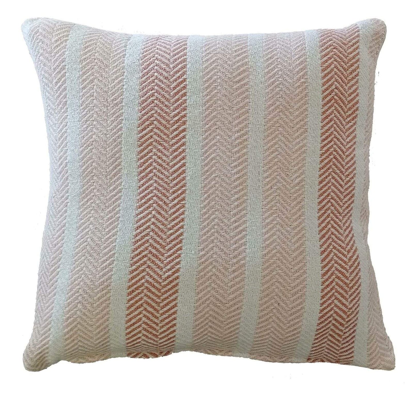 Zara Striped Indian Cotton Cushion Covers for Indoor Outdoor Decor Super Soft with Discreet Zipper in Grey Ochre Teal Blush Pink Various Sizes by OLIVIA ROCCO - White Bear Furnishings