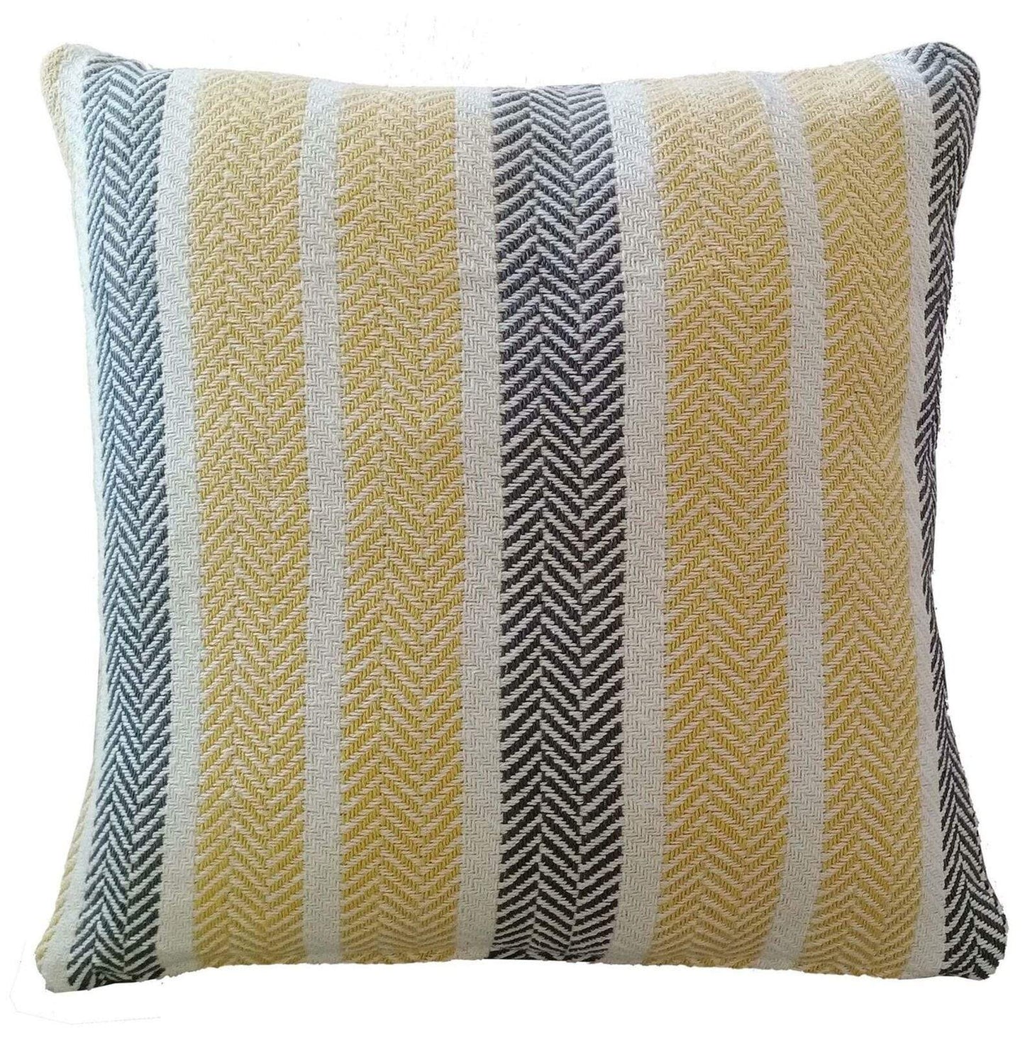 Zara Striped Indian Cotton Cushion Covers for Indoor Outdoor Decor Super Soft with Discreet Zipper in Grey Ochre Teal Blush Pink Various Sizes by OLIVIA ROCCO - White Bear Furnishings