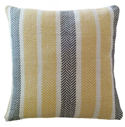 Zara Striped Indian Cotton Cushion Covers for Indoor Outdoor Decor Super Soft with Discreet Zipper in Grey Ochre Teal Blush Pink Various Sizes by OLIVIA ROCCO - White Bear Furnishings